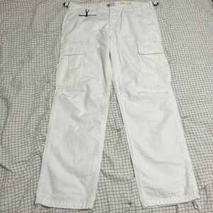 American Eagle Outfitters White Straight Leg Cargo Pants